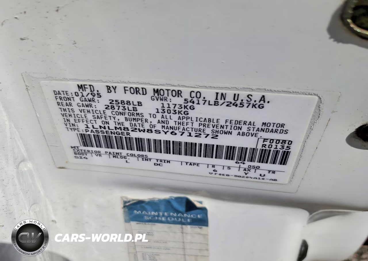 1995 Lincoln Town Car Signature VIN:1LNLM82W8SY671272 - 12