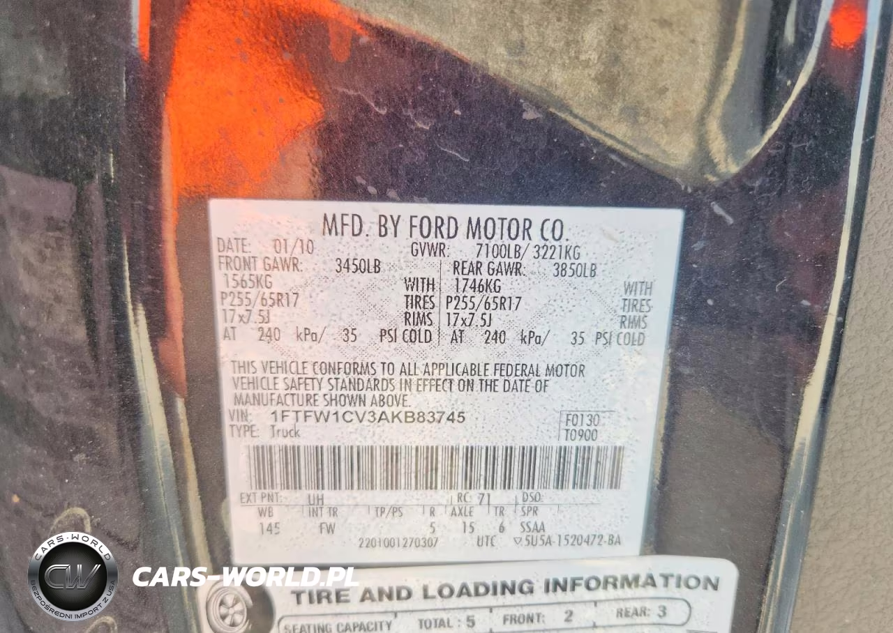 2010 Ford F150 Supercrew VIN:1FTFW1CV3AKB83745 - 12