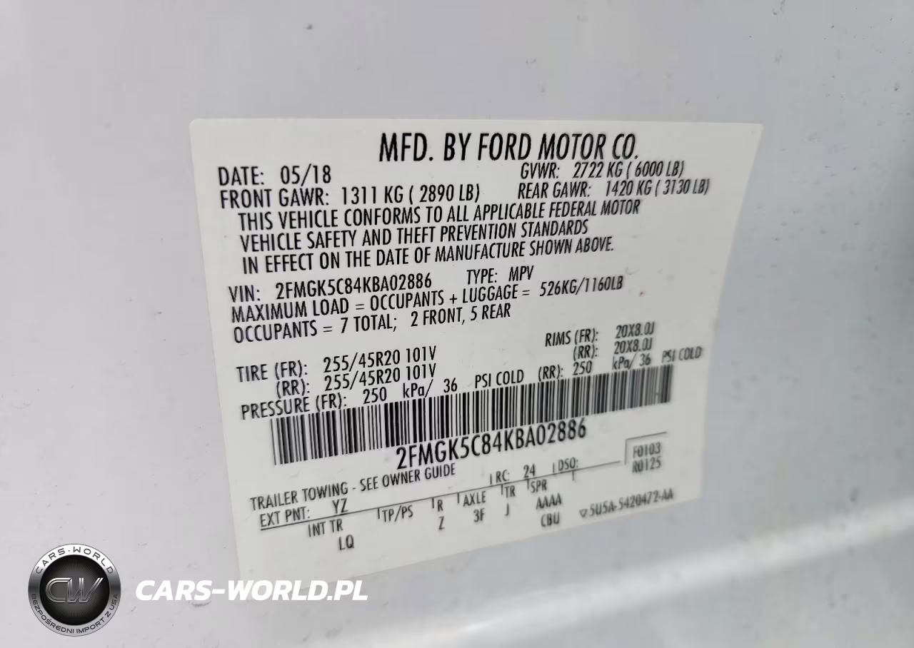 2019 Ford Flex Sel VIN:2FMGK5C84KBA02886 - 14