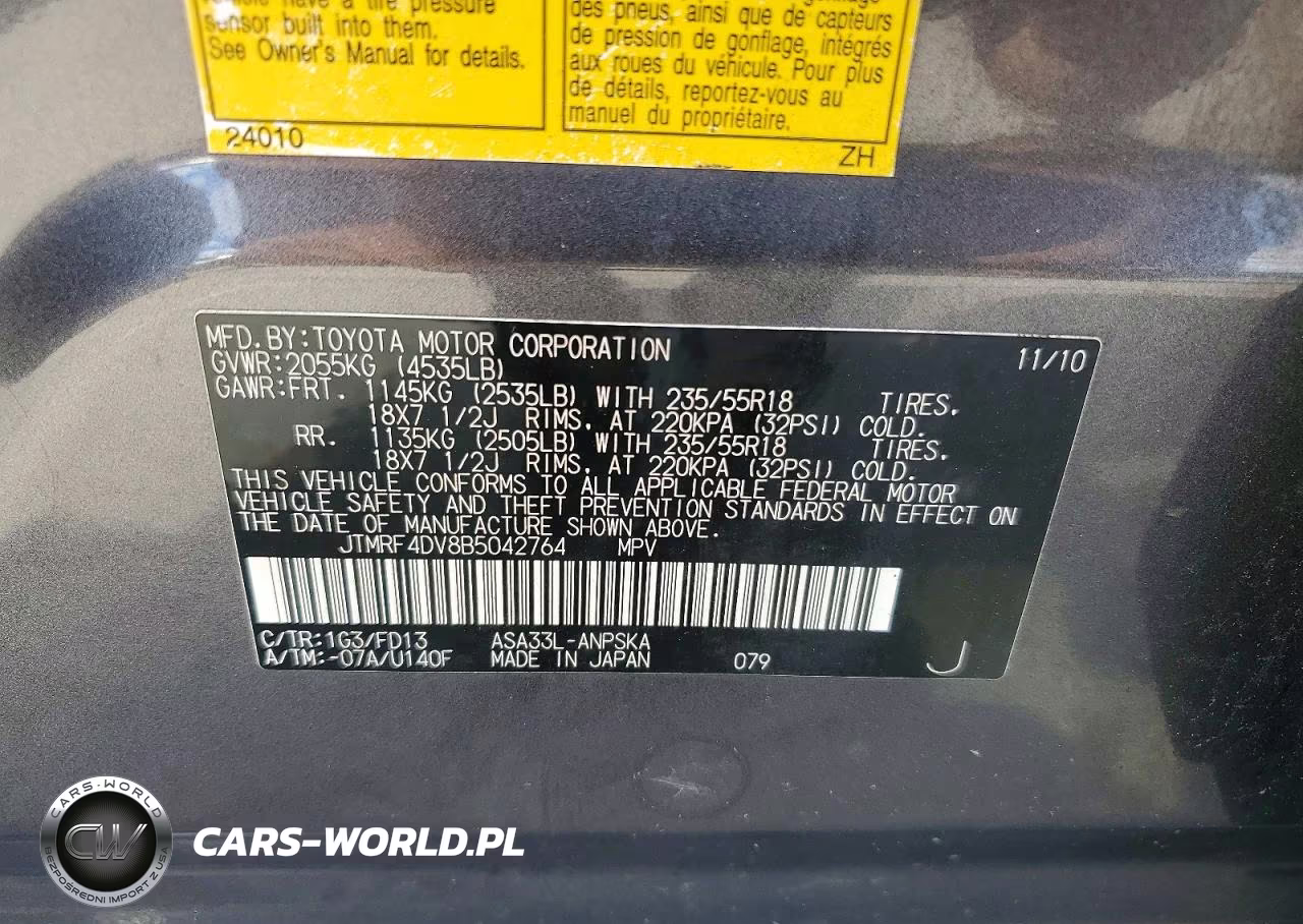 2011 Toyota Rav4 Sport VIN:JTMRF4DV8B5042764 - 13