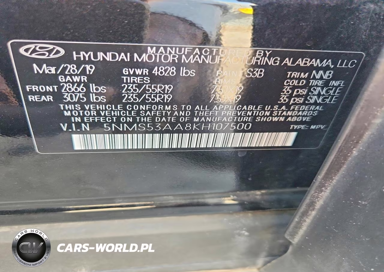 2019 Hyundai Santa Fe Ultimate 2.0T VIN:5NMS53AA8KH107500 - 13