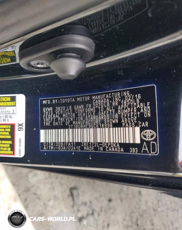 2016 Toyota Corolla L VIN:2T1BURHE9GC618998 - 12