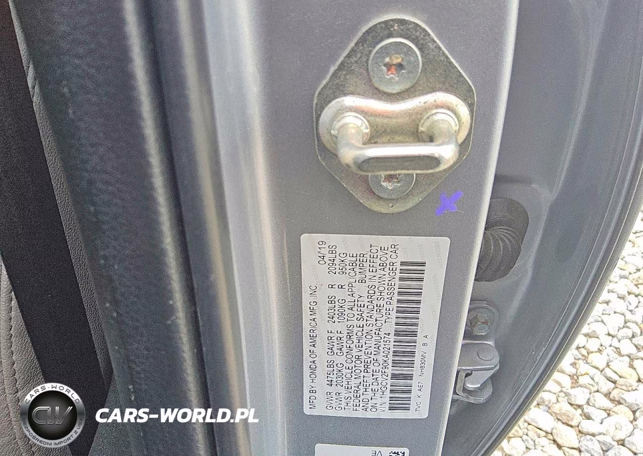 2019 Honda Accord Touring VIN:1HGCV2F90KA021574 - 12