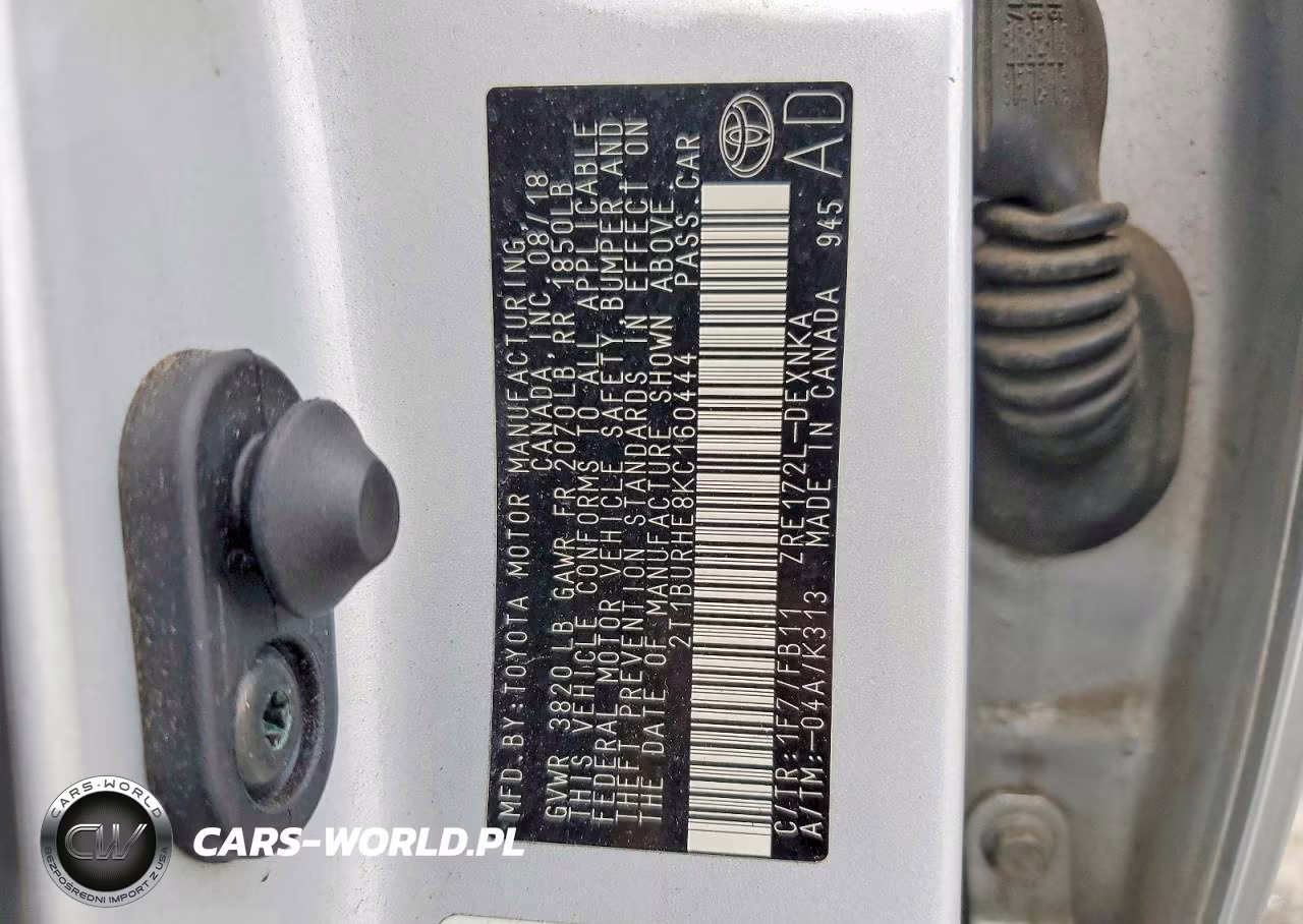 2019 Toyota Corolla Le VIN:2T1BURHE8KC160444 - 12