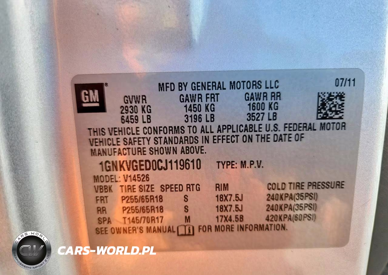 2012 Chevrolet Traverse Lt VIN:1GNKVGED0CJ119610 - 13