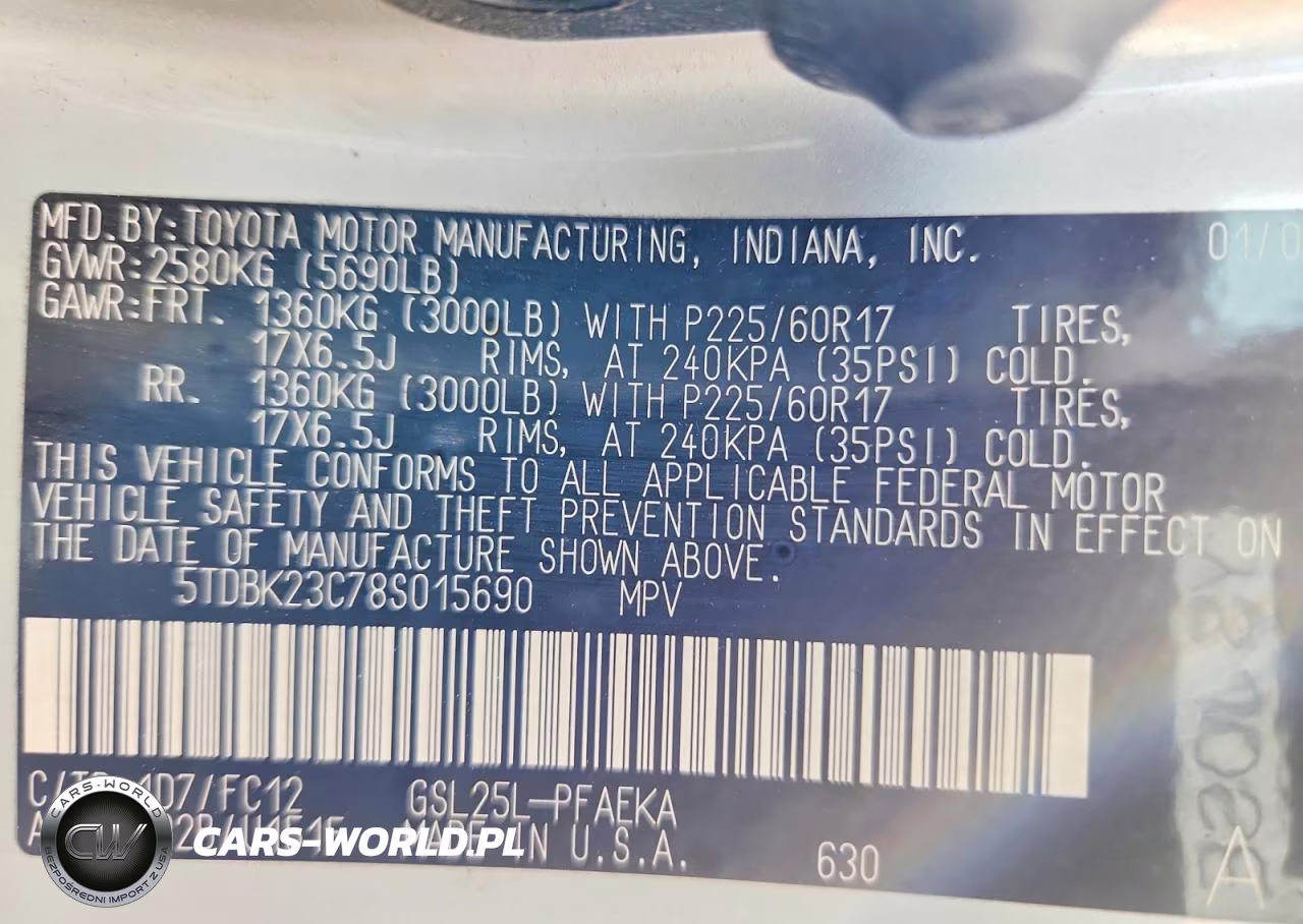 2008 Toyota Sienna Le VIN:5TDBK23C78S015690 - 13