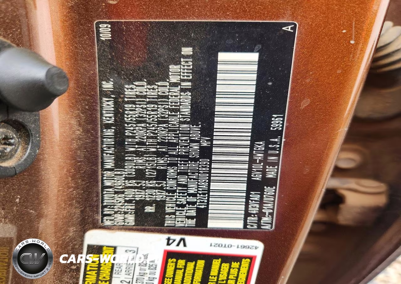2009 Toyota Venza Fwd 4Cyl VIN:4T3ZE11A89U018390 - 13