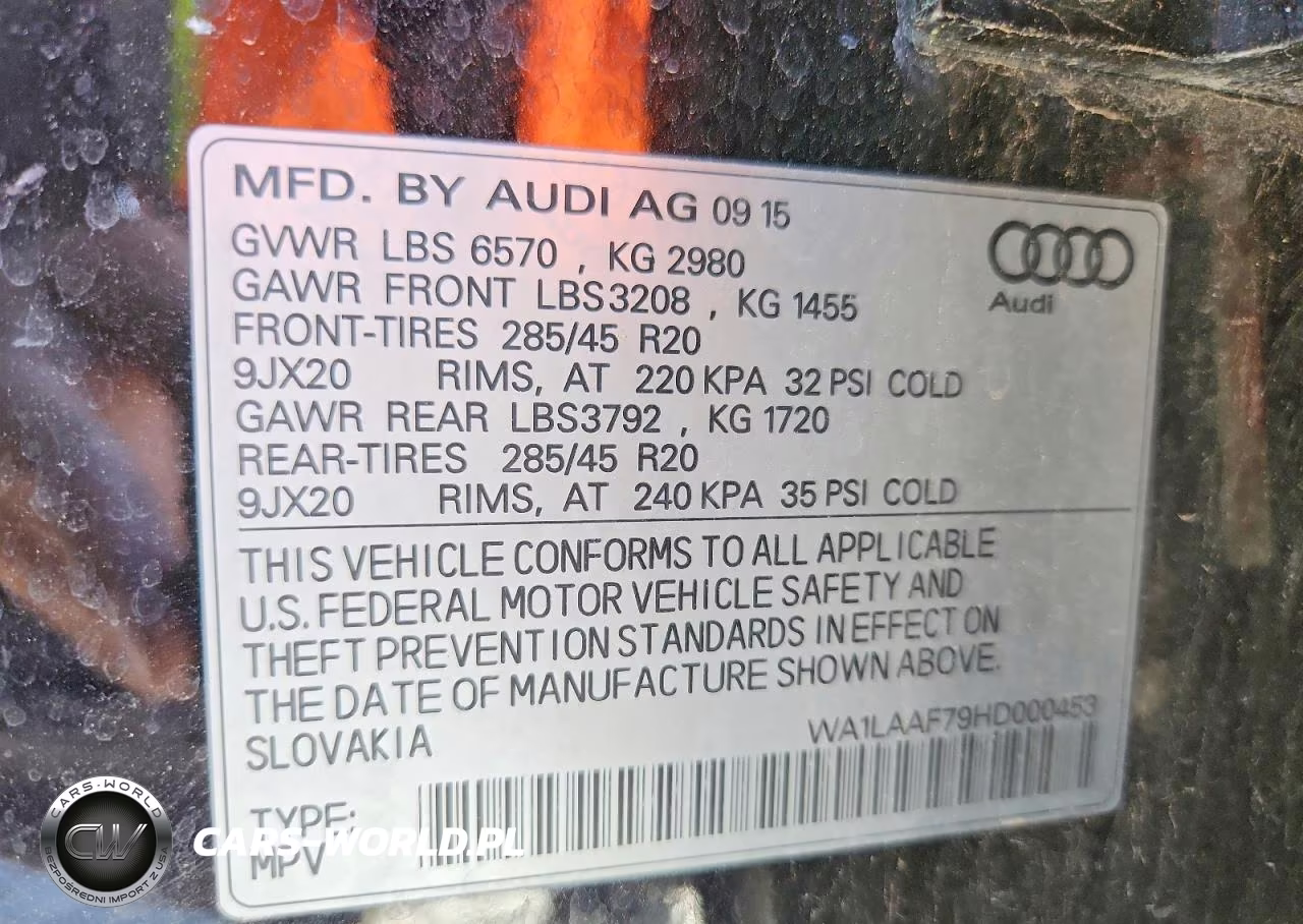 2017 Audi Q7 Premium Plus VIN:WA1LAAF79HD000453 - 13
