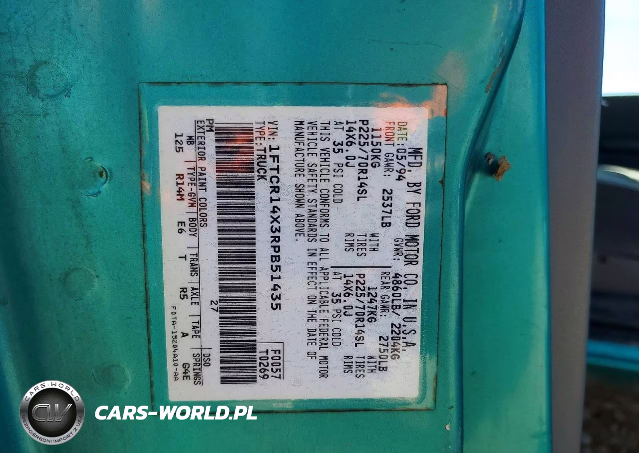 1994 Ford Ranger Super Cab VIN:1FTCR14X3RPB51435 - 12