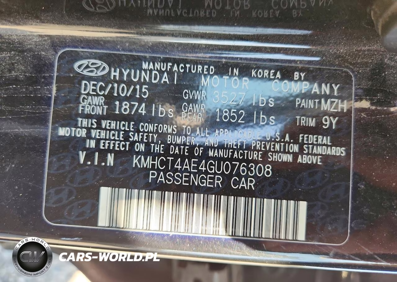 2016 Hyundai Accent Se VIN:KMHCT4AE4GU076308 - 12