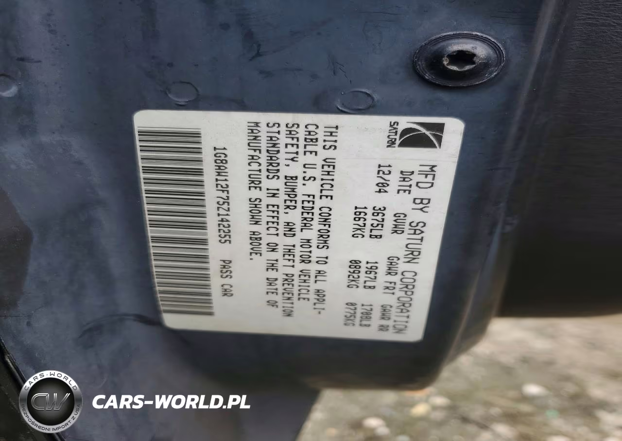 2005 Saturn Ion Level 3 VIN:1G8AW12F75Z142255 - 12