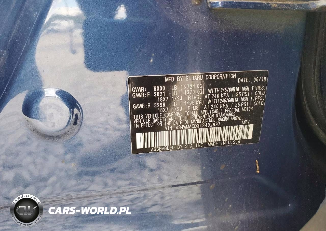 2019 Subaru Ascent Premium VIN:4S4WMACD3K3402997 - 13