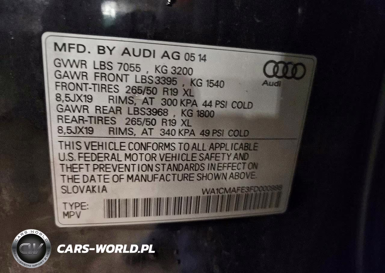 2015 Audi Q7 Tdi Premium VIN:WA1CMAFE3FD000998 - 13