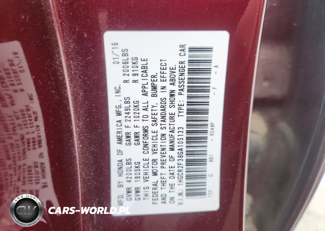 2016 Honda Accord Lx VIN:1HGCR2F38GA105133 - 12