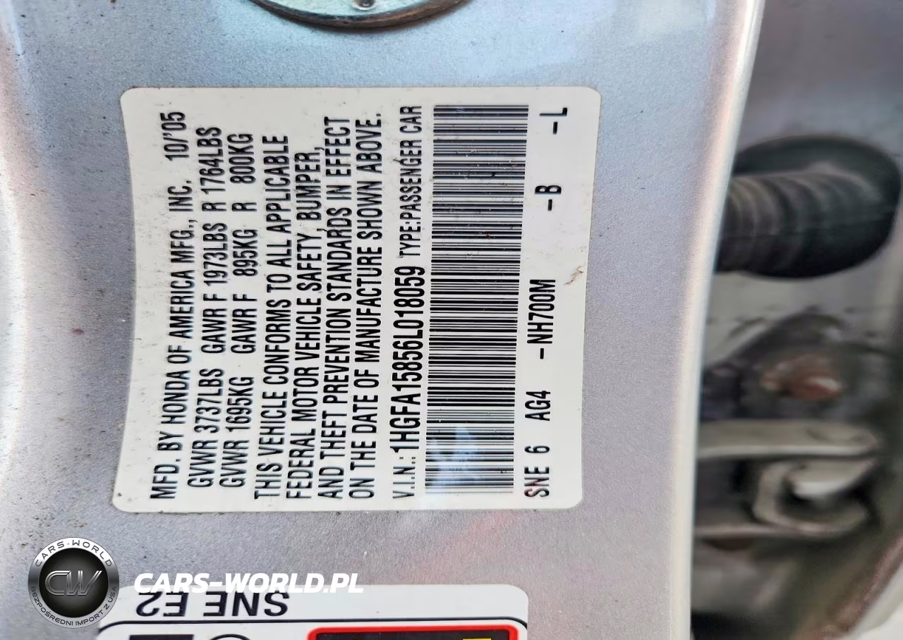 2006 Honda Civic Ex VIN:1HGFA15856L018059 - 13