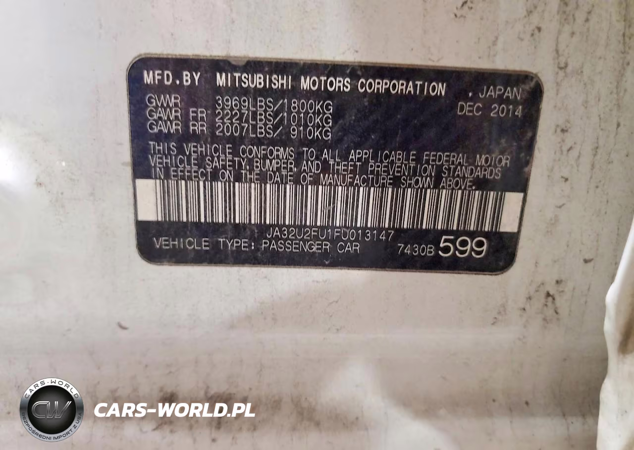 2015 Mitsubishi Lancer Es VIN:JA32U2FU1FU013147 - 12