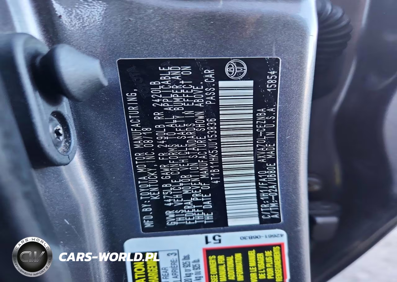 2018 Toyota Camry Le VIN:4T1B11HK5JU153836 - 12