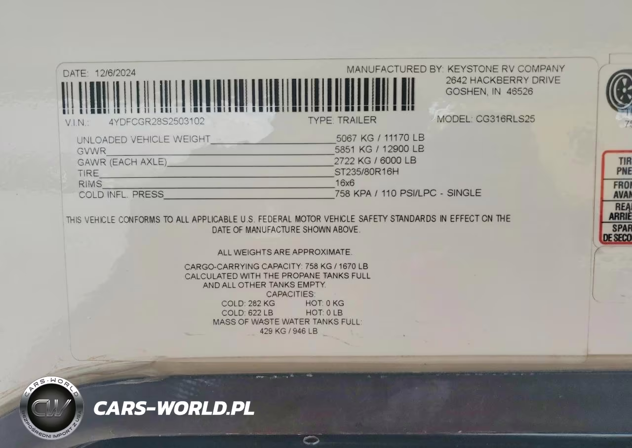 2025 Key Stone Recreational Vehicle (Rv) VIN:4YDFCGR28S2503102 - 10