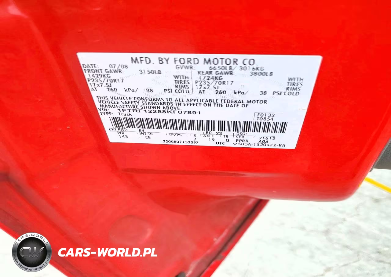 2008 Ford F150 Xl VIN:1FTRF12258KF07891 - 12