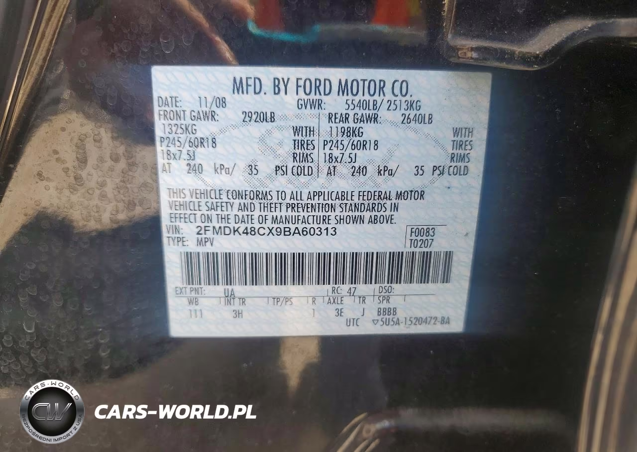 2009 Ford Edge Sel VIN:2FMDK48CX9BA60313 - 14