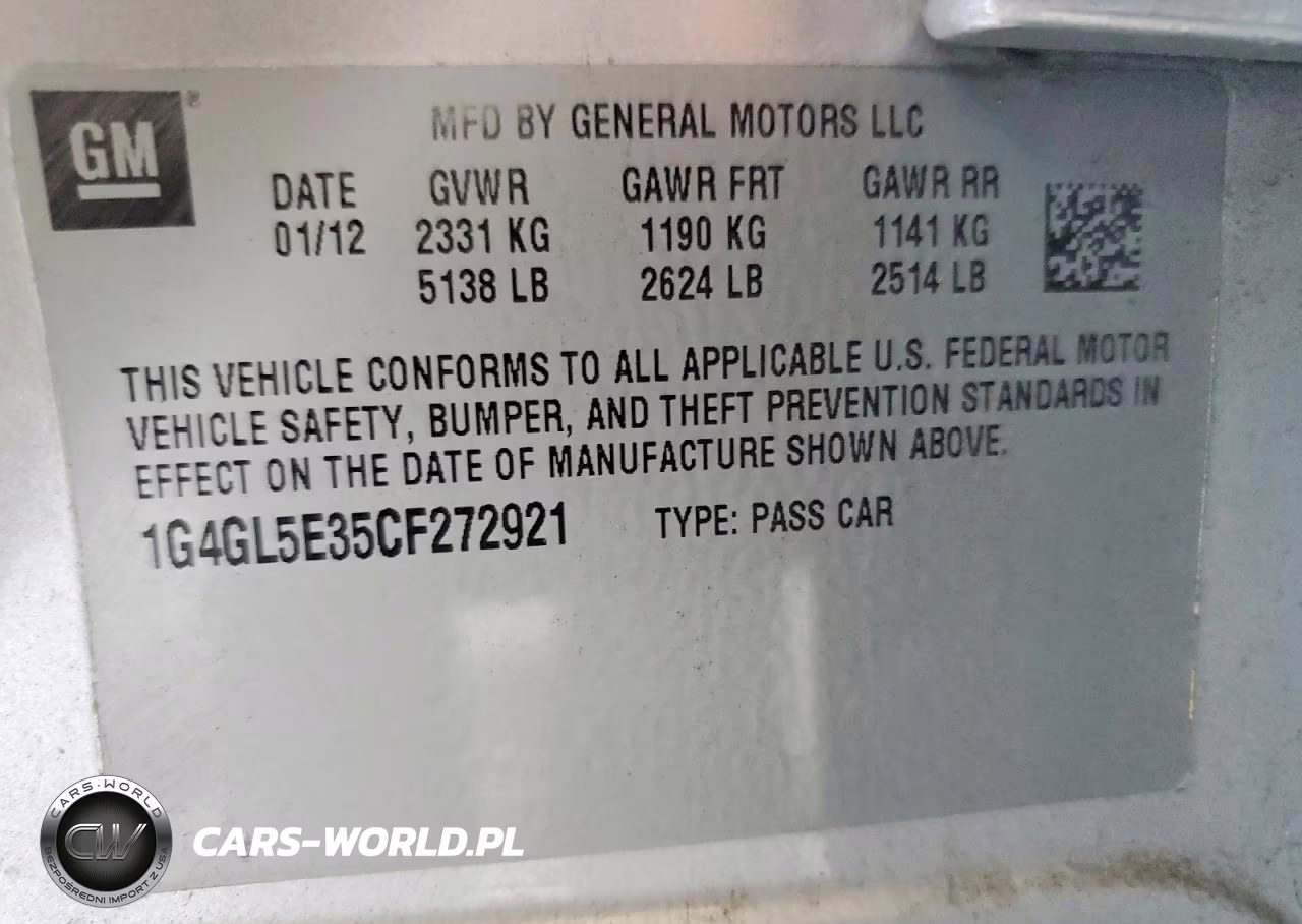 2012 Buick Lacrosse VIN:1G4GL5E35CF272921 - 13