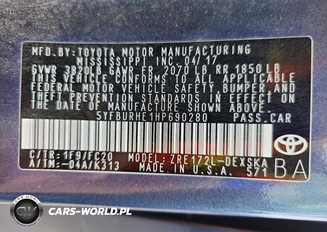 2017 Toyota Corolla Se VIN:5YFBURHE1HP690280 - 13