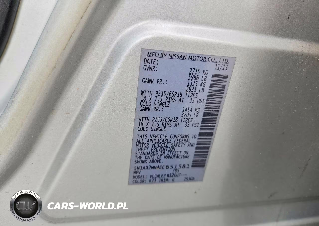 2014 Nissan Pathfinder S VIN:5N1AR2MN4EC651581 - 13