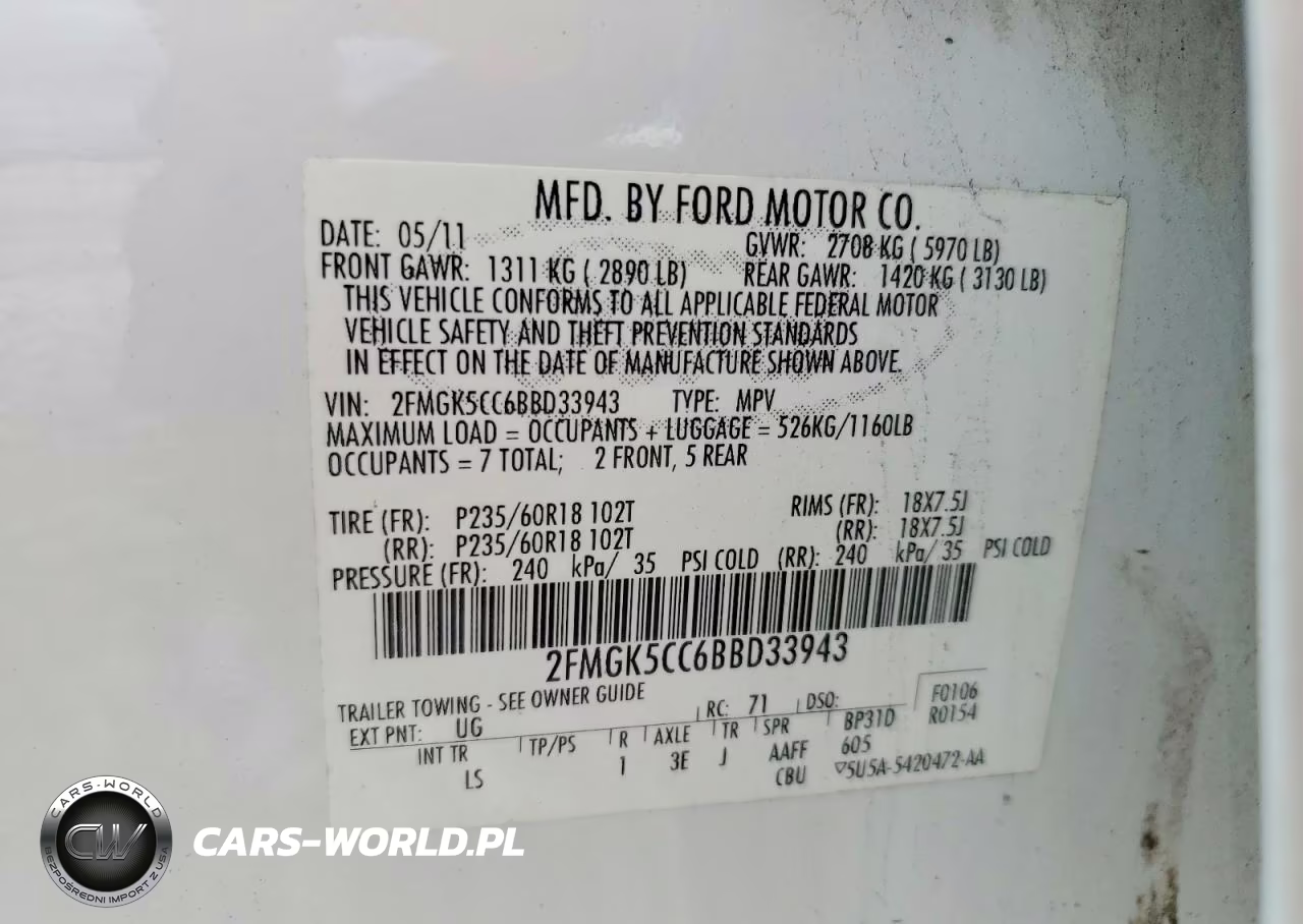 2011 Ford Flex Sel VIN:2FMGK5CC6BBD33943 - 13