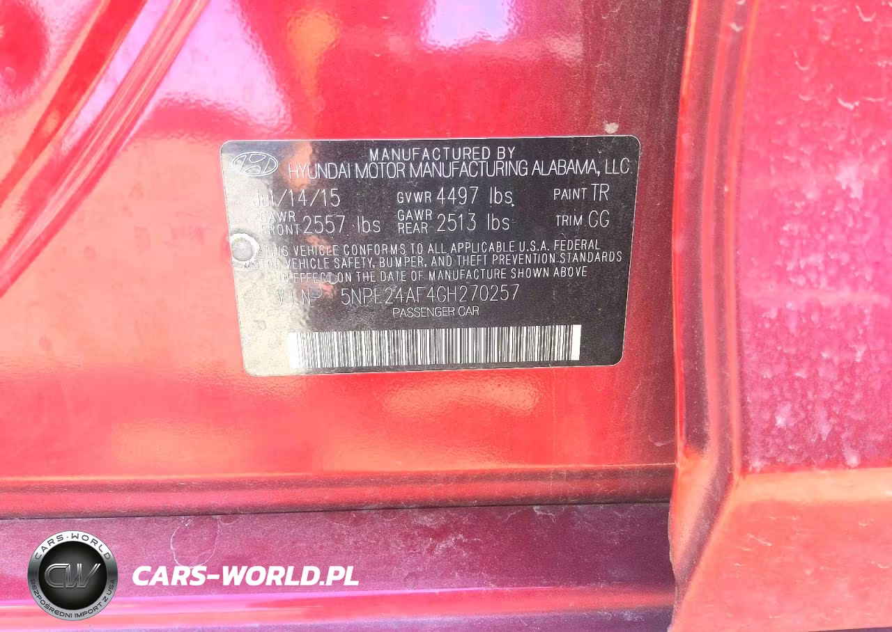 2016 Hyundai Sonata Se VIN:5NPE24AF4GH270257 - 5