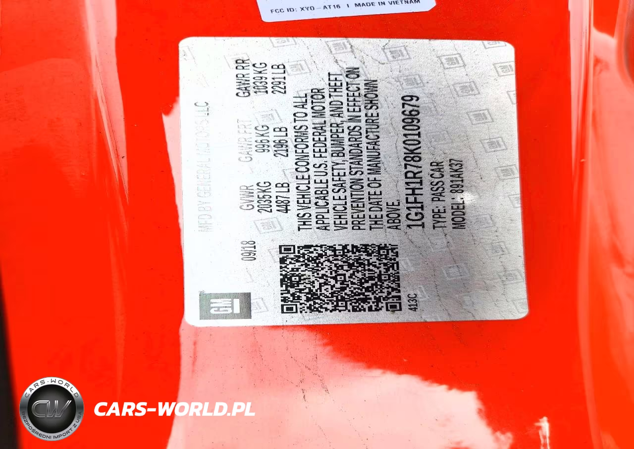 2019 Chevrolet Camaro Ss VIN:1G1FH1R78K0109679 - 12