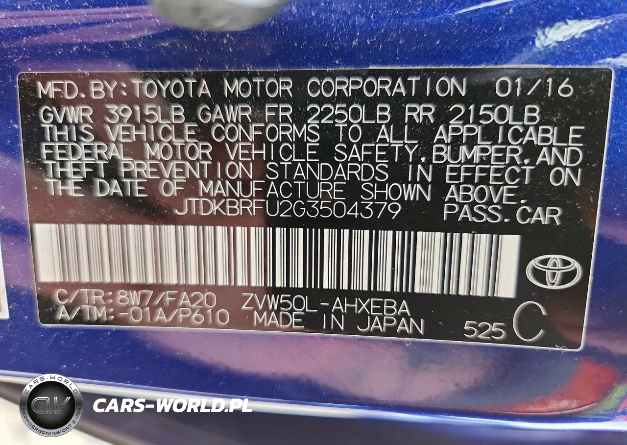 2016 Toyota Prius Two VIN:JTDKBRFU2G3504379 - 12