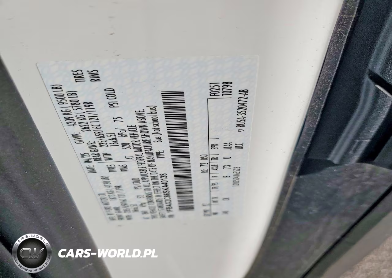 2025 Ford Transit T-350 VIN:1FBAX2C86SKA40138 - 13