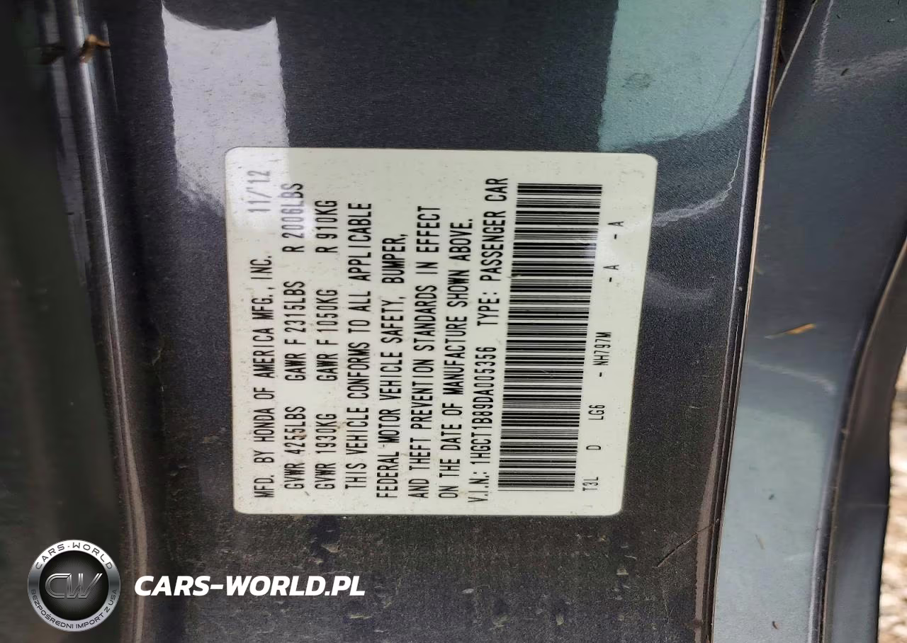 2013 Honda Accord Exl VIN:1HGCT1B89DA005356 - 12