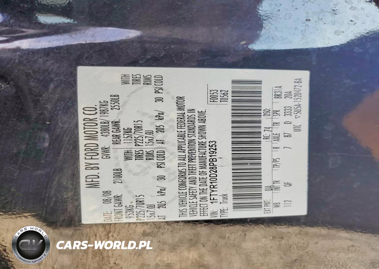 2008 Ford Ranger VIN:1FTYR10D28PB19253 - 13