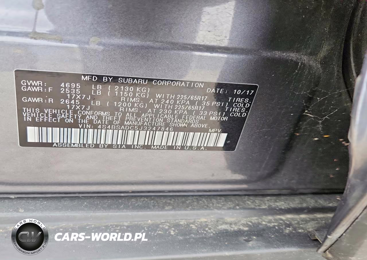 2018 Subaru Outback 2.5I Premium VIN:4S4BSADC5J3247846 - 12