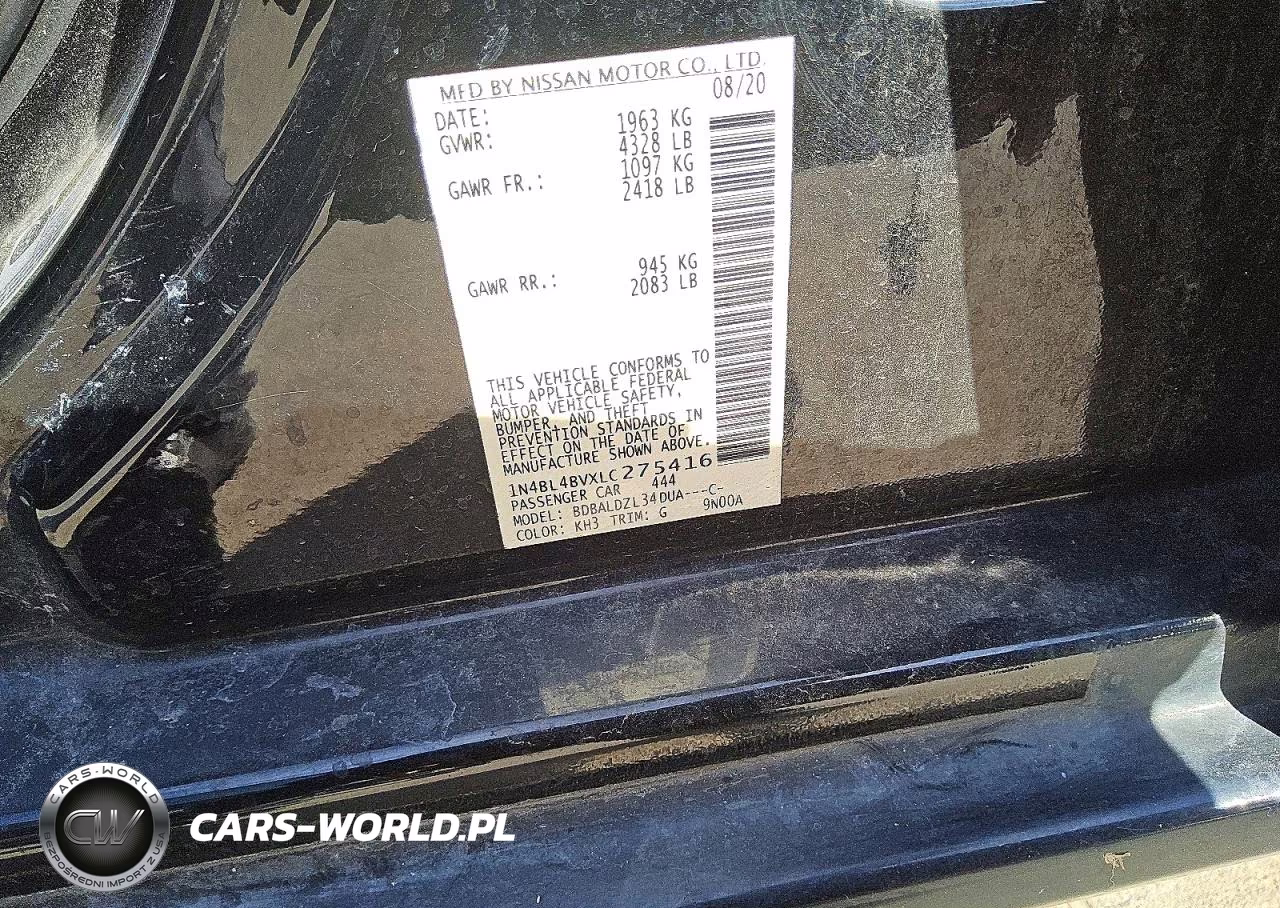 2020 Nissan Altima S VIN:1N4BL4BVXLC275416 - 12