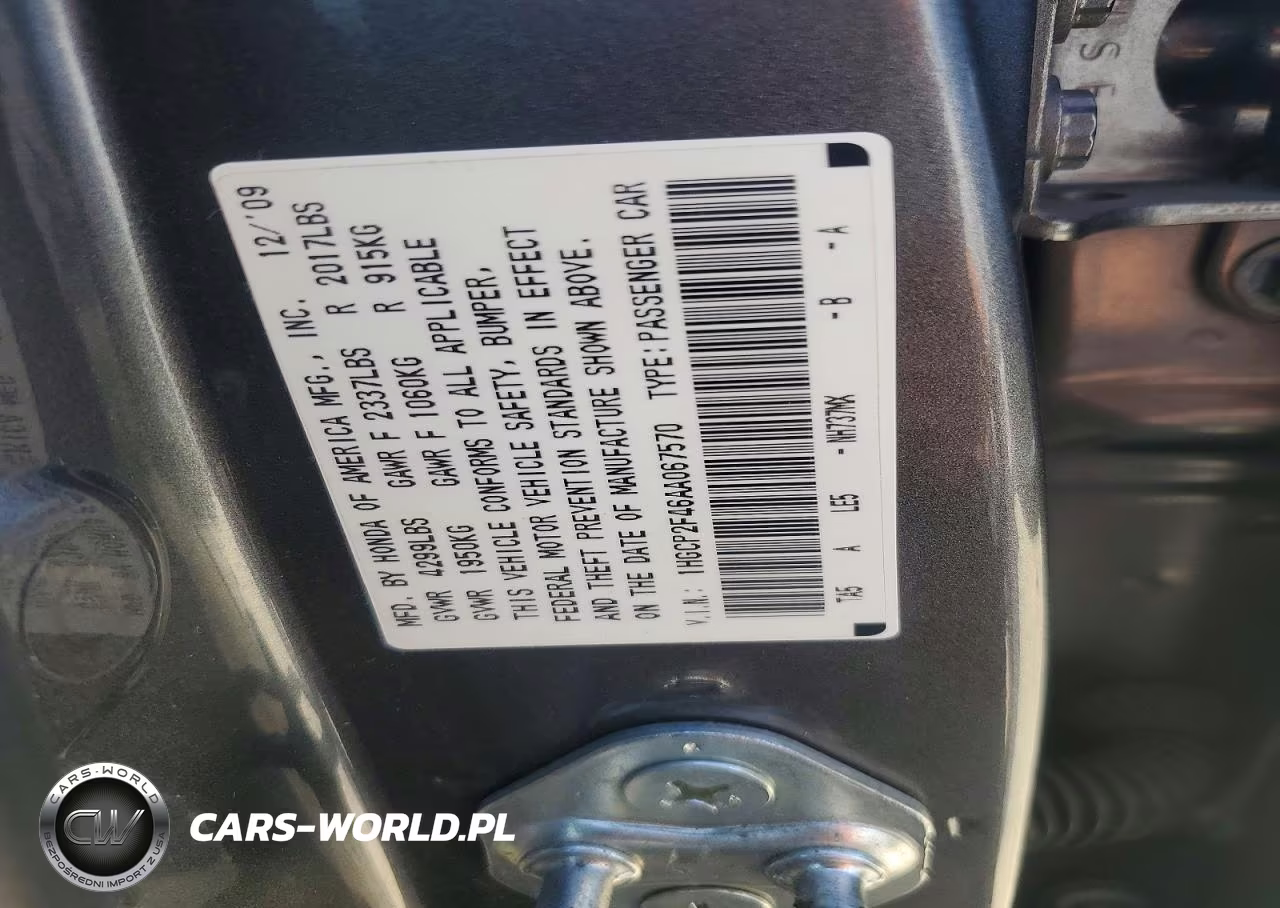 2010 Honda Accord Lxp VIN:1HGCP2F46AA067570 - 12