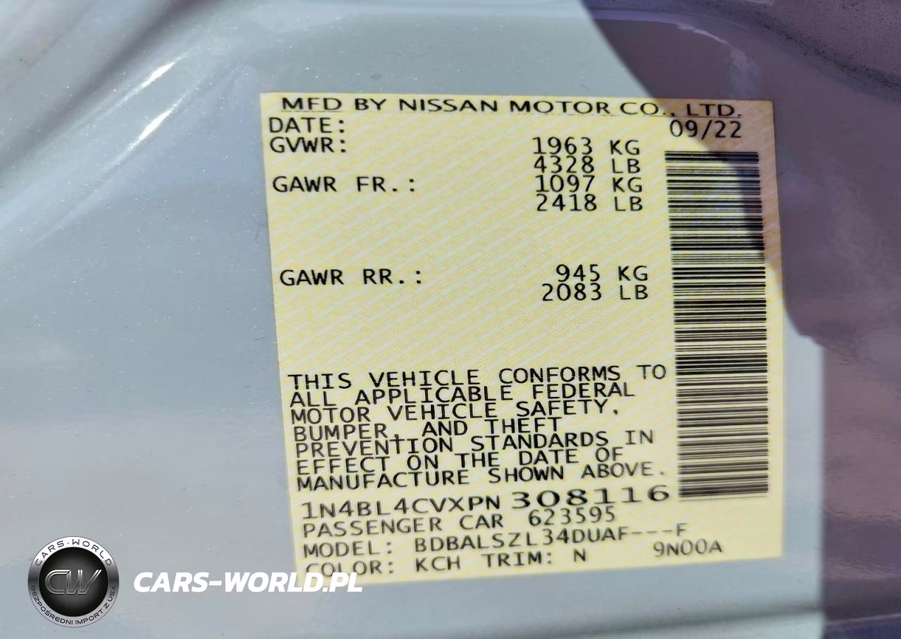 2023 Nissan Altima Sr VIN:1N4BL4CVXPN308116 - 13