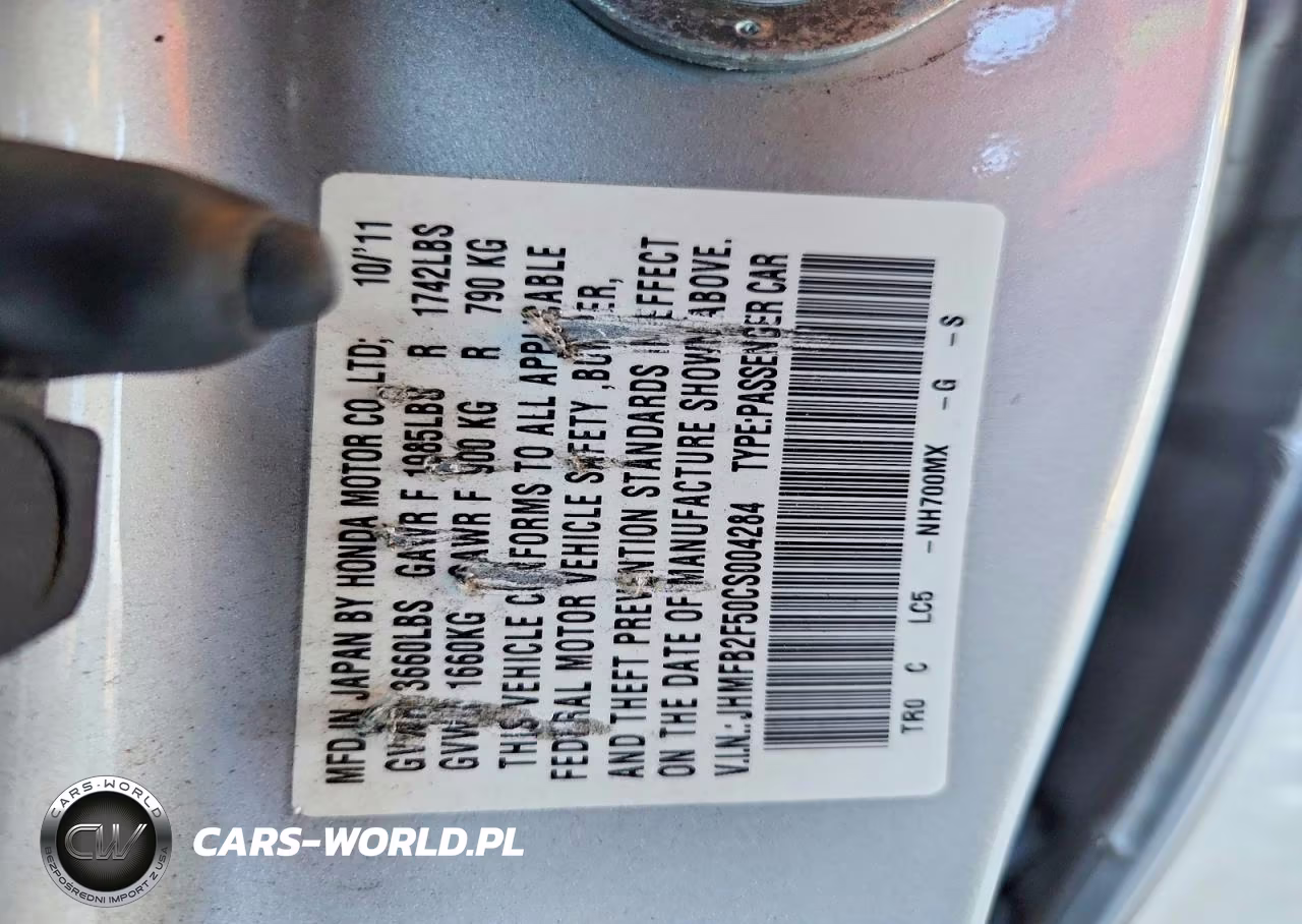 2012 Honda Civic Lx VIN:JHMFB2F50CS004284 - 12
