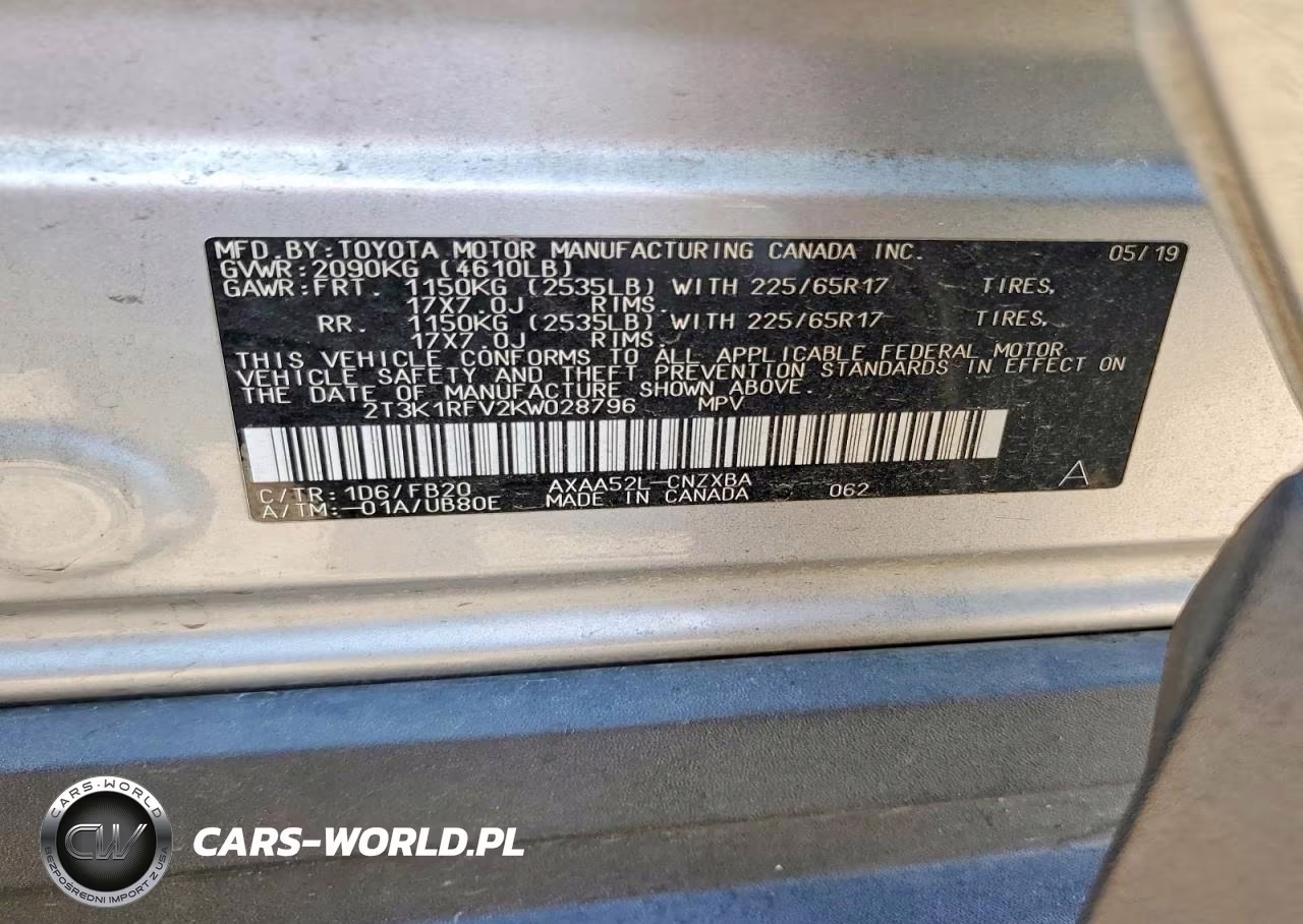 2019 Toyota Rav4 Le VIN:2T3K1RFV2KW028796 - 13