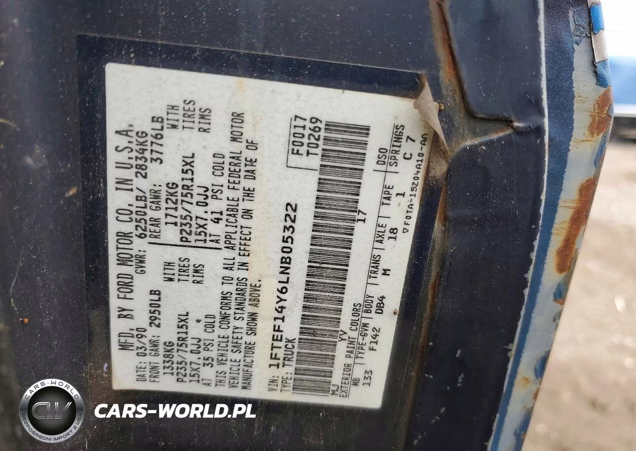1990 Ford F150 VIN:1FTEF14Y6LNB05322 - 12