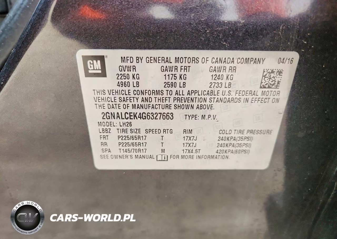 2016 Chevrolet Equinox Lt VIN:2GNALCEK4G6327663 - 12