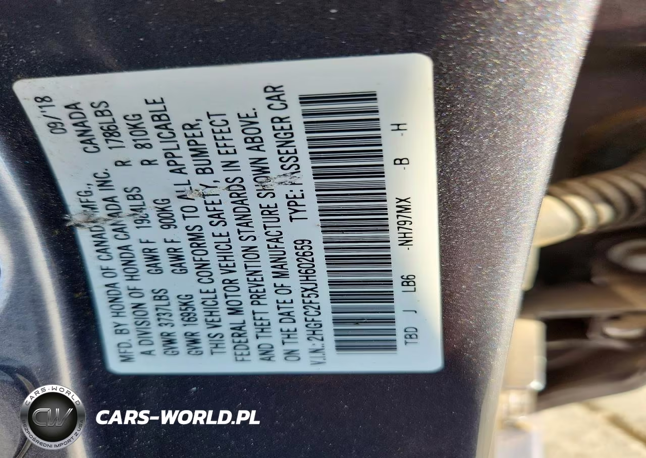 2018 Honda Civic Lx VIN:2HGFC2F5XJH602659 - 13