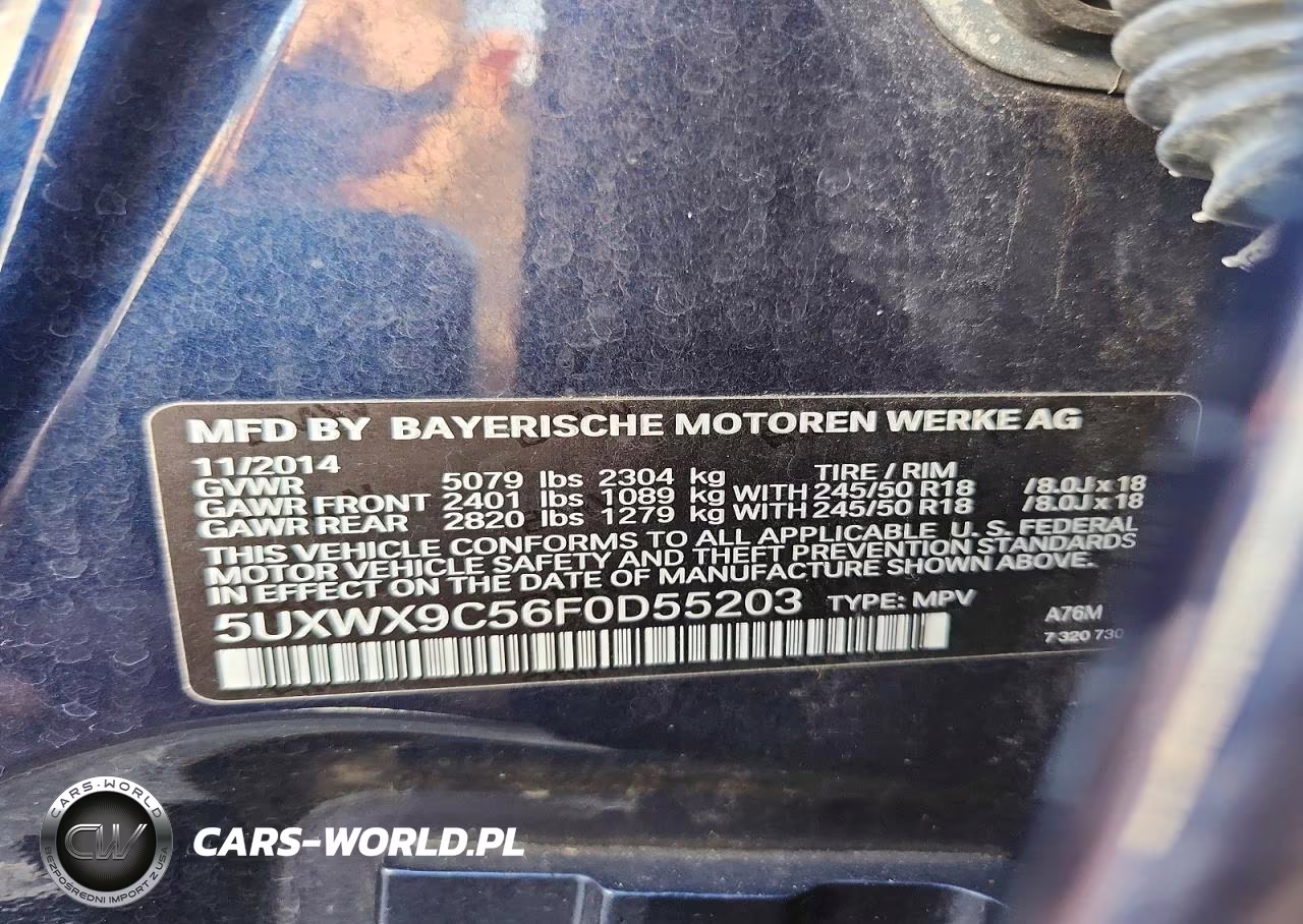 2015 BMW X3 xDrive28I VIN:5UXWX9C56F0D55203 - 13
