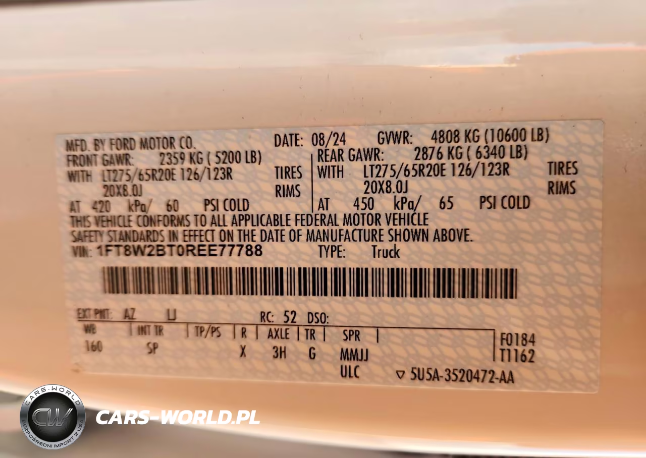 2024 Ford F250 Super Duty VIN:1FT8W2BT0REE77788 - 12