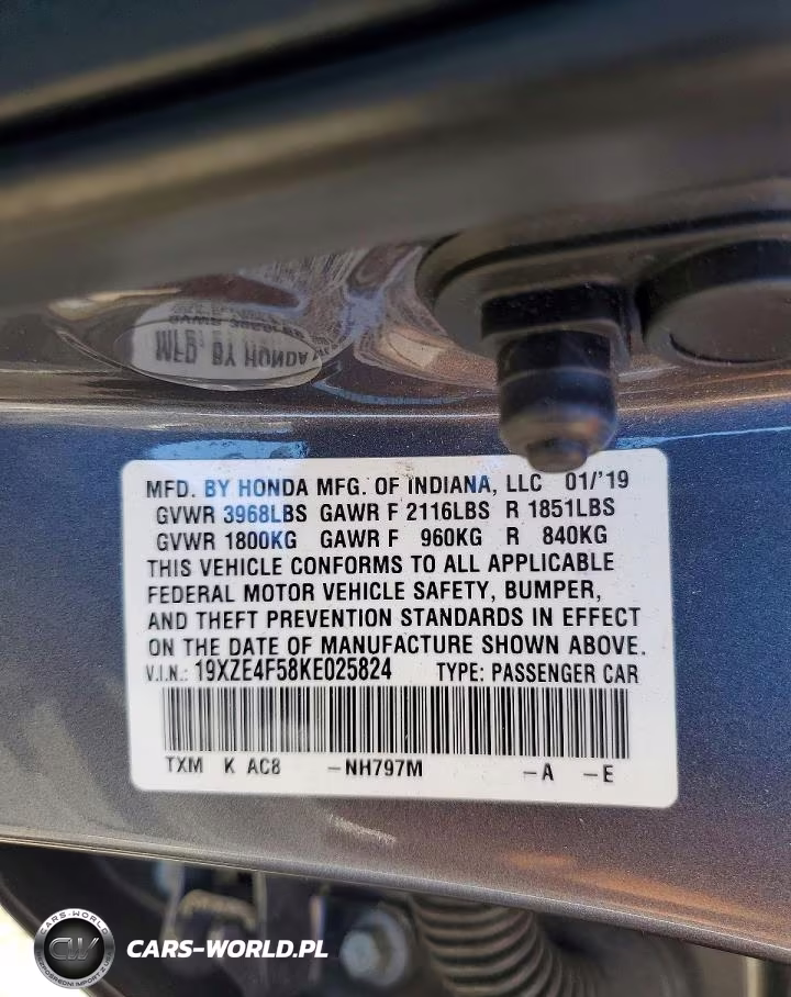 2019 Honda Insight Ex VIN:19XZE4F58KE025824 - 13