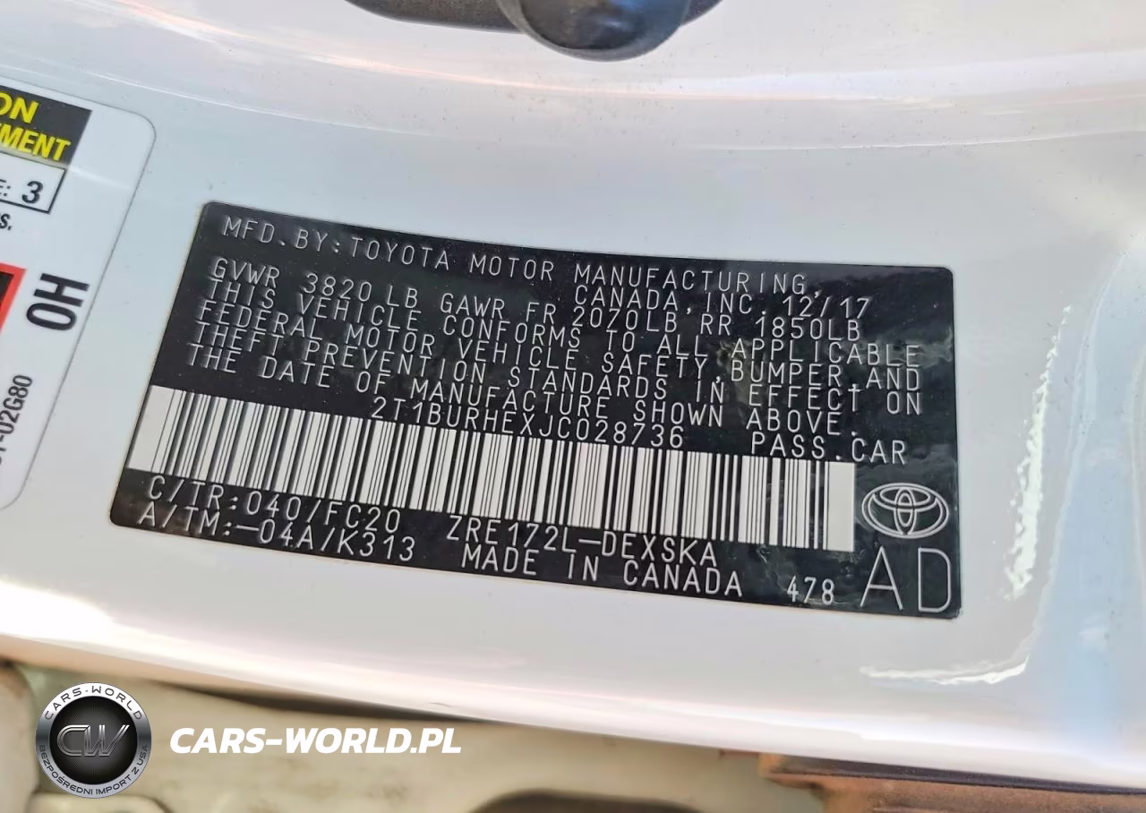 2018 Toyota Corolla Se VIN:2T1BURHEXJC028736 - 12