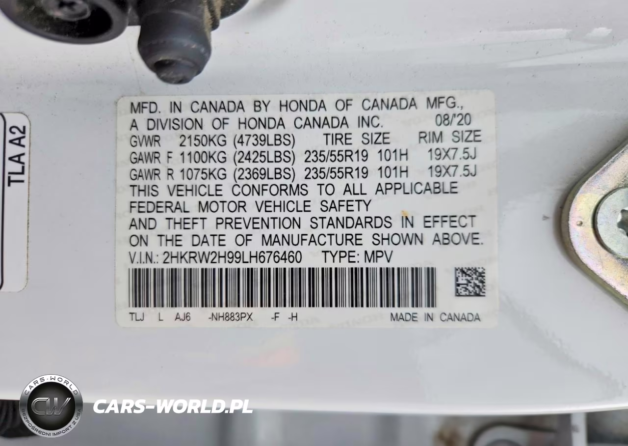 2020 Honda Cr-V Touring VIN:2HKRW2H99LH676460 - 13