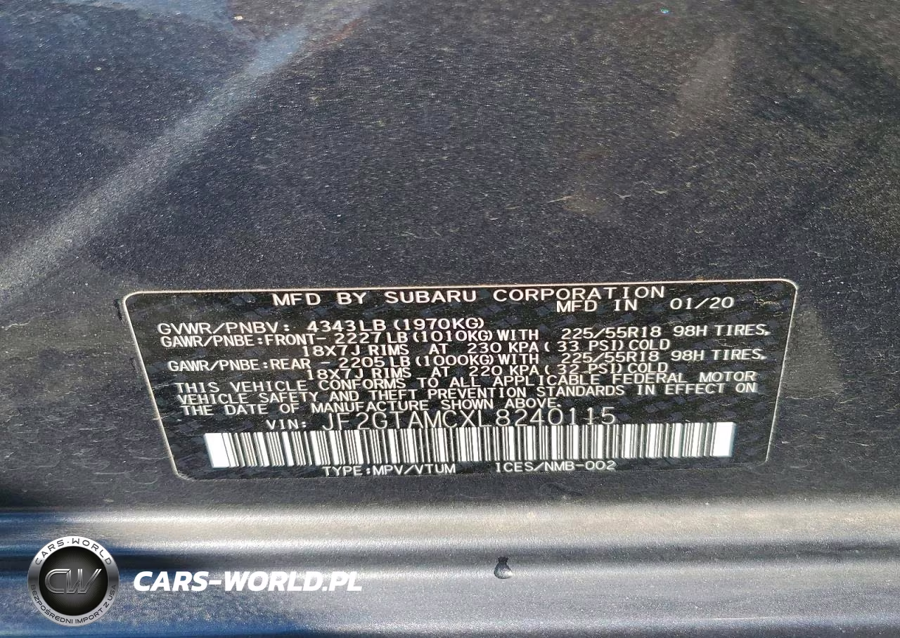 2020 Subaru Crosstrek Limited VIN:JF2GTAMCXL8240115 - 13