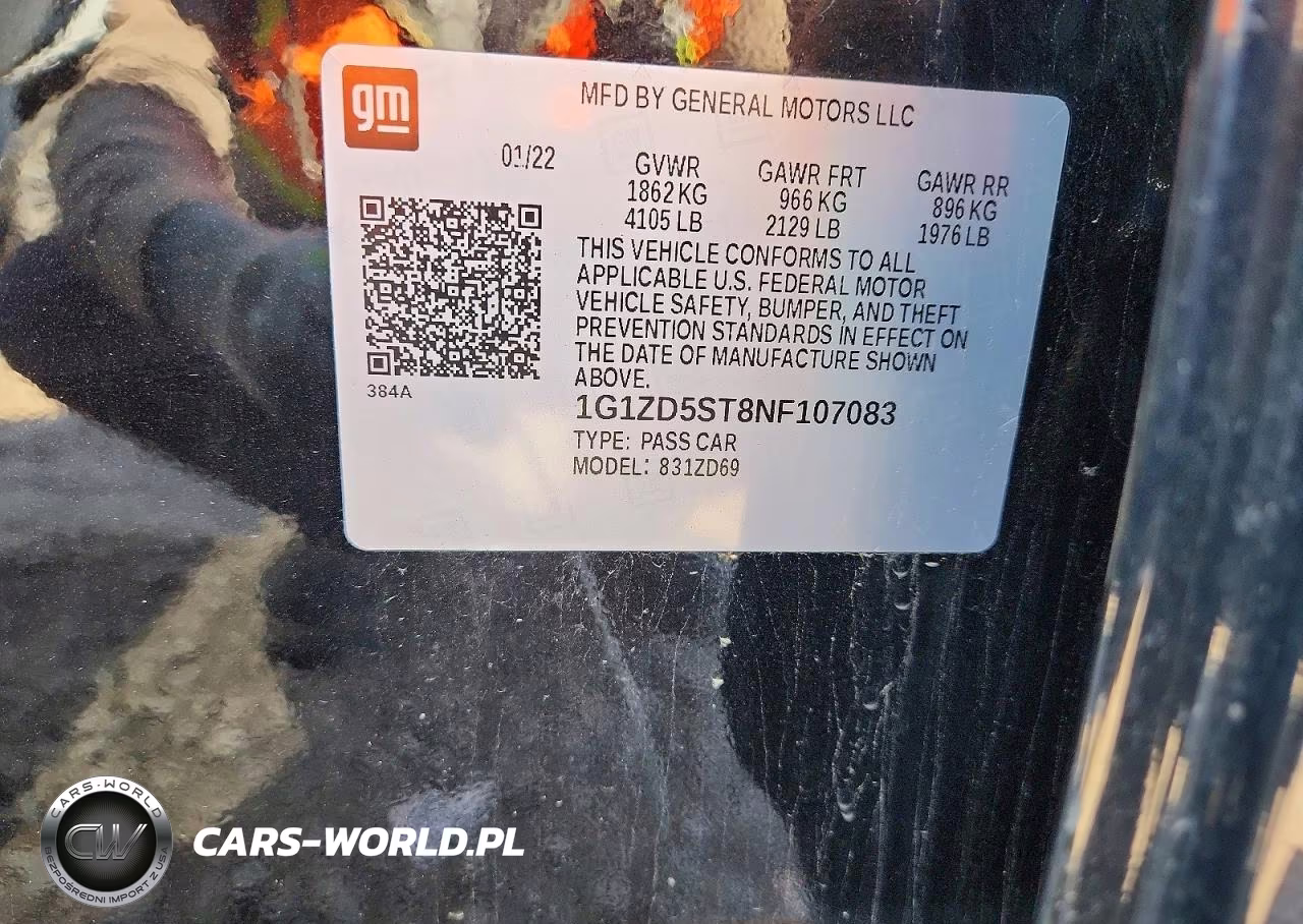 2022 Chevrolet Malibu Lt VIN:1G1ZD5ST8NF107083 - 13